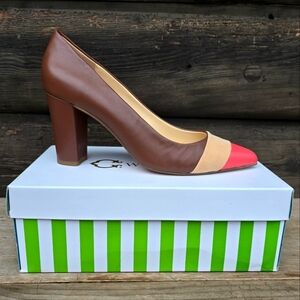 C. Wonder NEW!! Jillina Retro Inspired Color Block Comfort Heel Pumps 9M